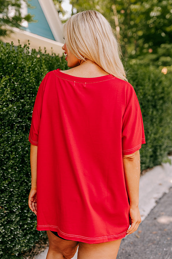 Field Day Letter Patch Tee in Red Curves Image - 5