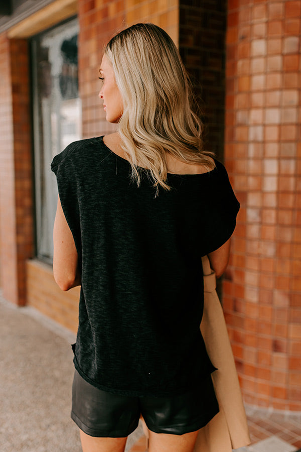 Coastal Cutie Knit Top in Black Image - 2