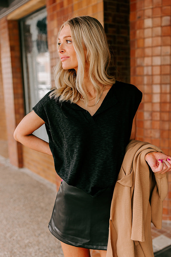 Coastal Cutie Knit Top in Black Image - 1
