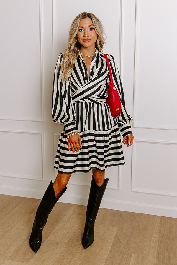 Lady In Stripes Satin Mini Dress Image - 1