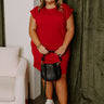 Sunny Days Shift Dress in Crimson Curves Image - 1