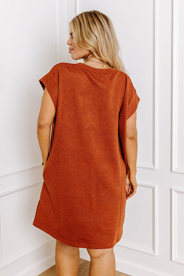 Sunny Days Shift Dress in Rust Curves Image 5