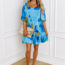 Sweethearts Floral Mini Dress in Blue Image - 1