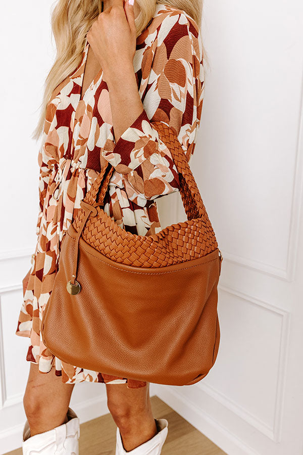 Luxe Lifestyle Faux Leather Tote In Brown Image - 1