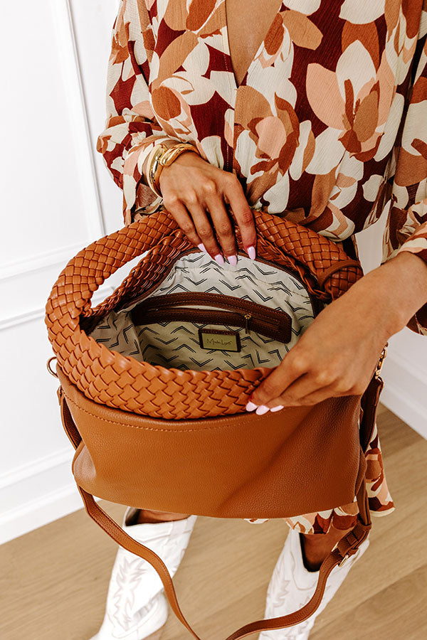 Luxe Lifestyle Faux Leather Tote In Brown Image - 2