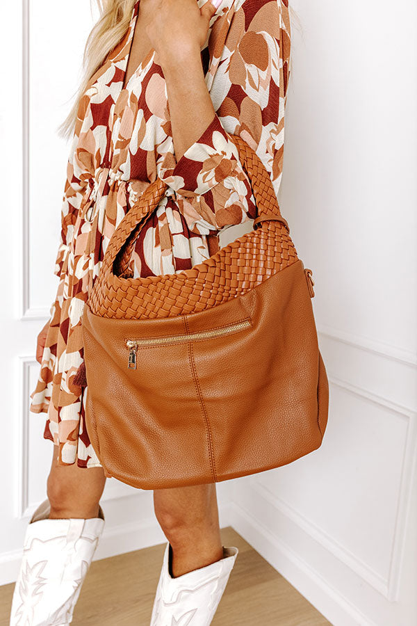 Luxe Lifestyle Faux Leather Tote In Brown Image - 3