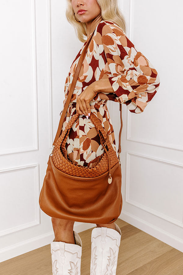 Luxe Lifestyle Faux Leather Tote In Brown Image - 4