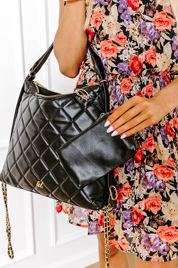 Central Avenue Faux Leather Tote In Black Image - 3