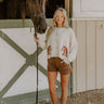 The Cora High Waist Shorts in Mocha Image - 1
