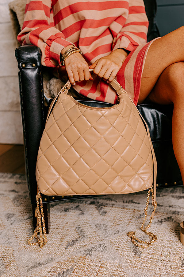Central Avenue Faux Leather Tote In Tan