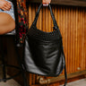 Luxe Lifestyle Faux Leather Tote In Black Image - 1