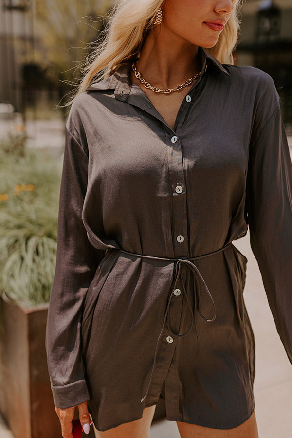 Runway Revelry Romper in Charcoal Image - 4