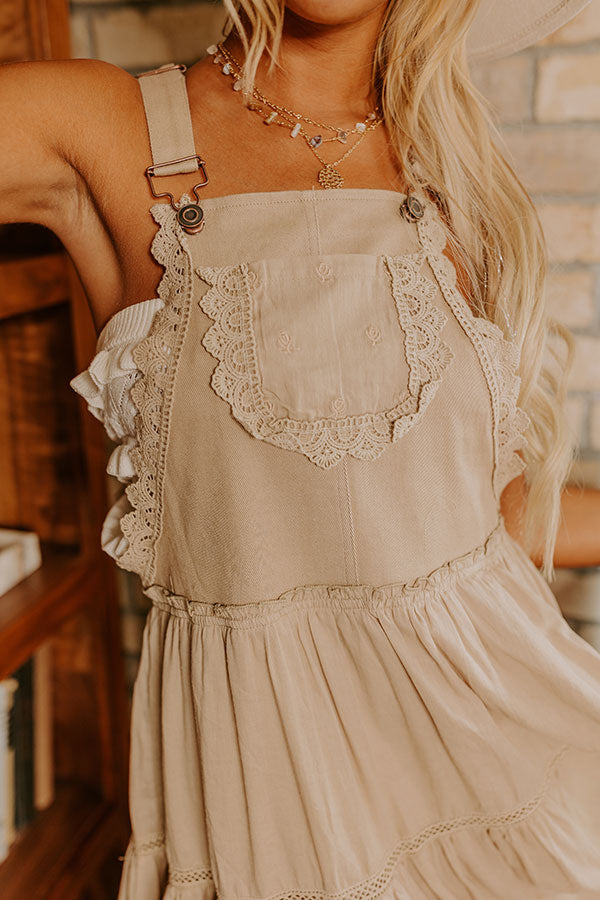 Cottage Charm Embroidered Midi in Taupe Image - 2