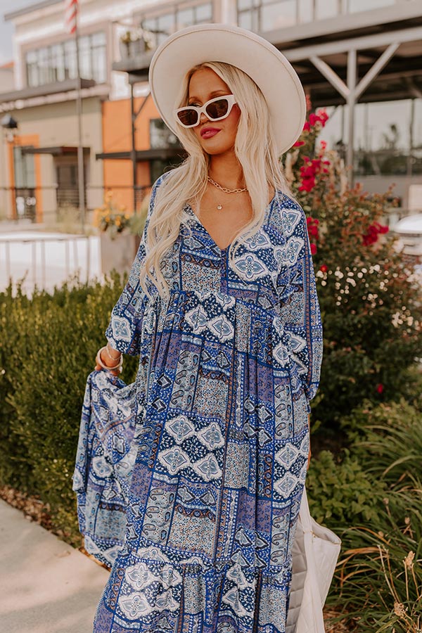 Orchard Oasis Paisley Maxi Dress in Blue Image - 2