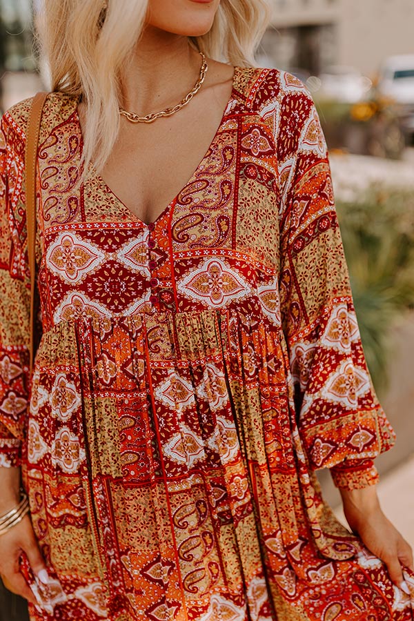Orchard Oasis Paisley Maxi Dress in Wine Image - 2