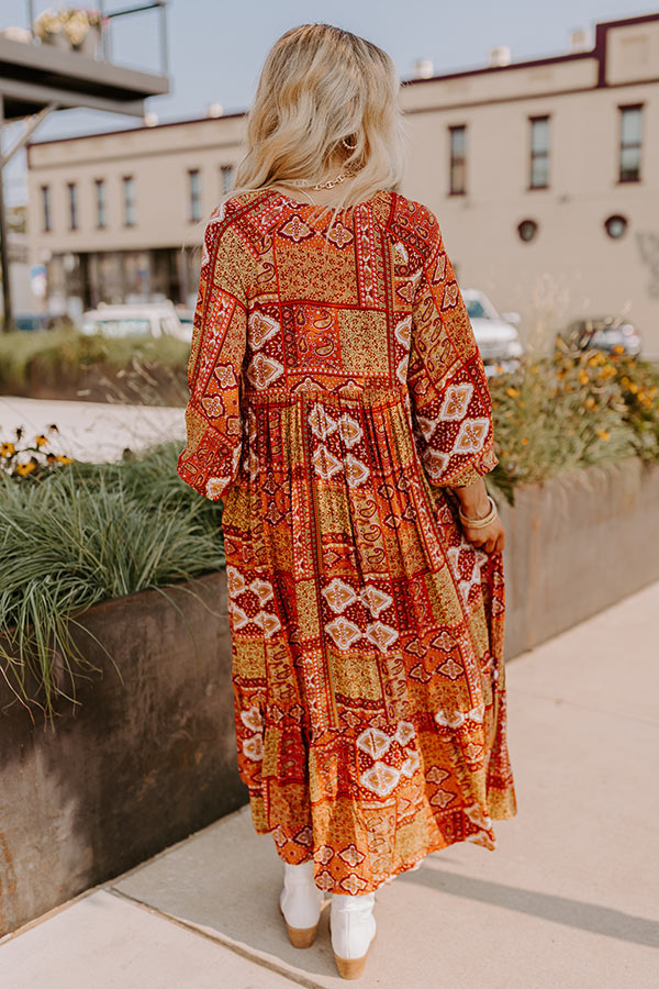 Orchard Oasis Paisley Maxi Dress in Wine Image - 3