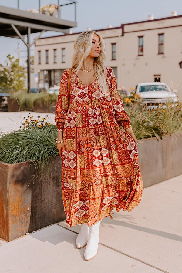 Orchard Oasis Paisley Maxi Dress in Wine Image - 1