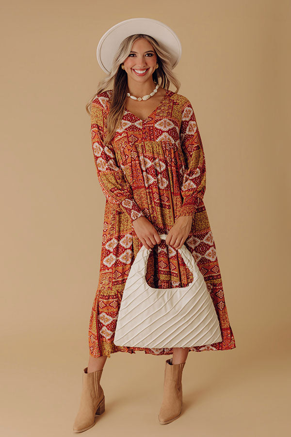 Orchard Oasis Paisley Maxi Dress in Wine Image - 1