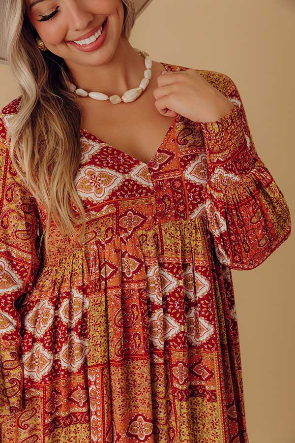 Orchard Oasis Paisley Maxi Dress in Wine Image - 2