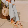 The Livy Faux Nubuck Platform Sandal in Taupe Image - 1