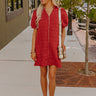 Chic Lifestyle Quilted Mini Dress in Crimson Image - 1