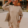 Cozy Classic Sweatshirt Mini Dress in Oatmeal Image - 1