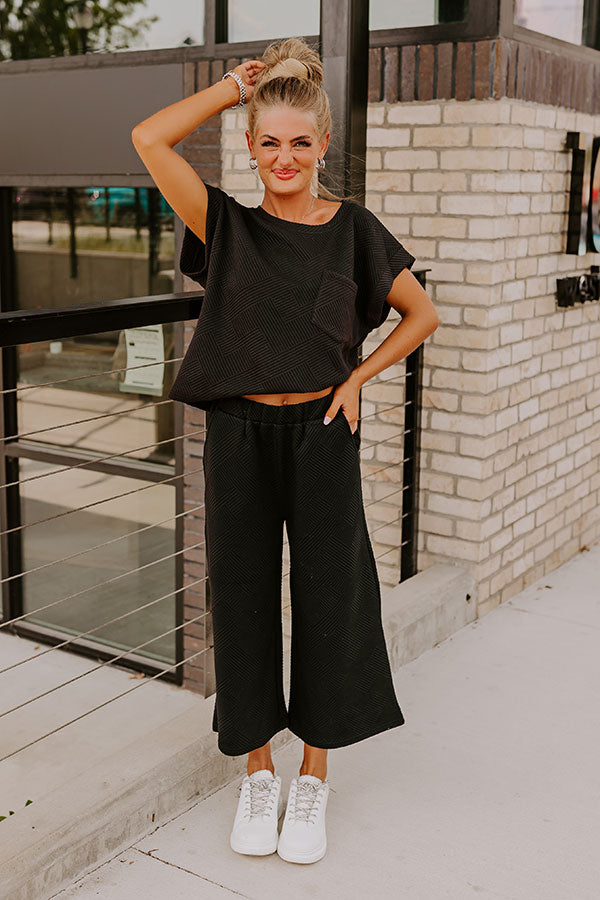 Cue The Cozy High Waist Pants in Black Image - 1