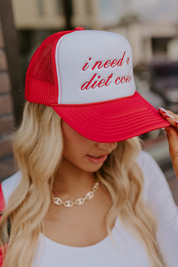 I Need A Diet Coke Embroidered Trucker Hat Image - 2