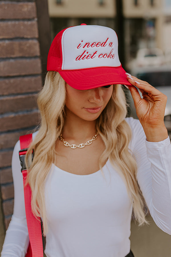 I Need A Diet Coke Embroidered Trucker Hat Image - 1