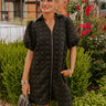 Chic Lifestyle Quilted Mini Dress in Black Image - 1