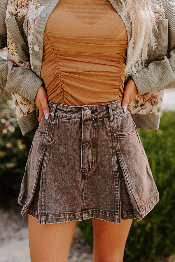The Harper High Waist Denim Skort Image - 3