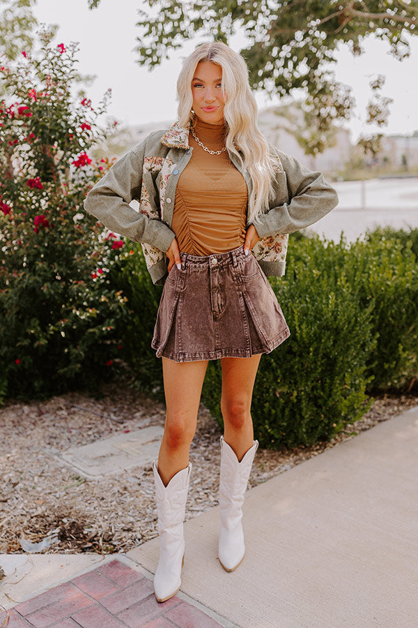 The Harper High Waist Denim Skort Image - 2