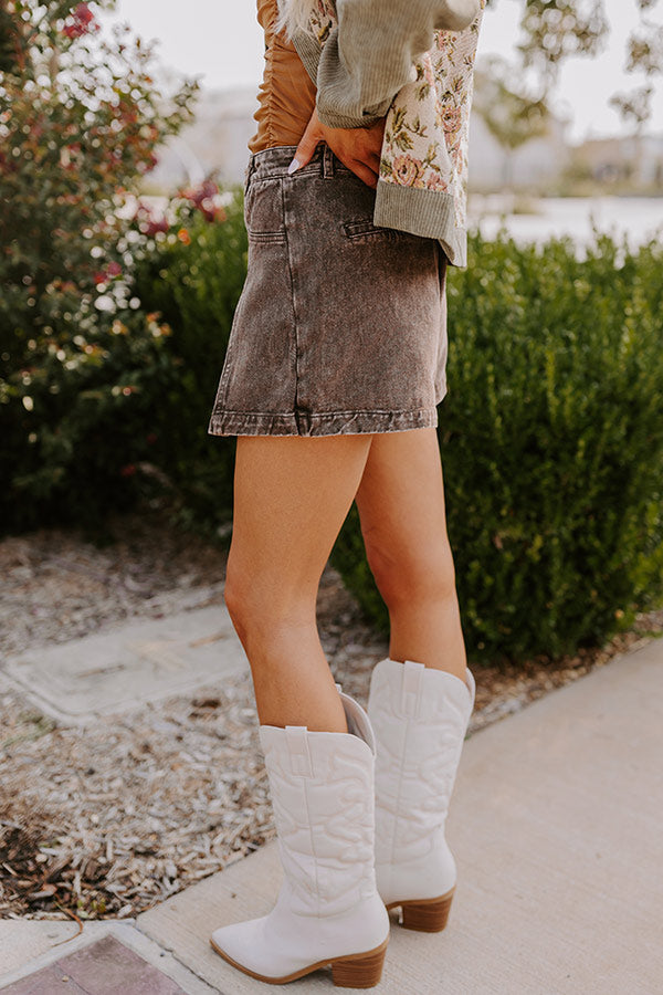 The Harper High Waist Denim Skort Image - 4