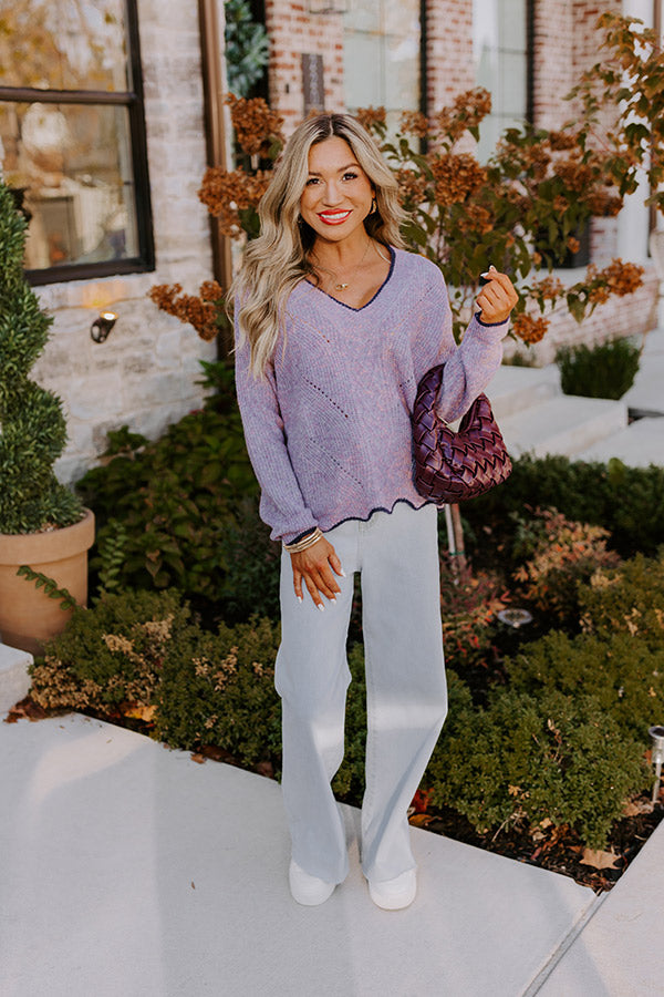 Falling For Cozy Knit Sweater in Dusty Purple Image - 2