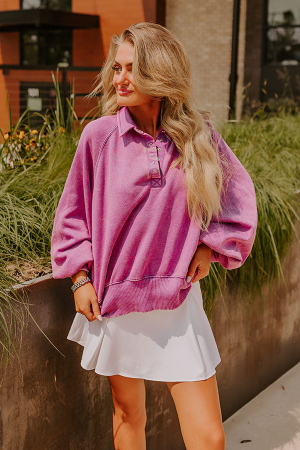 Simply Cozy Vintage Wash Sweatshirt in Orchid Image - 1