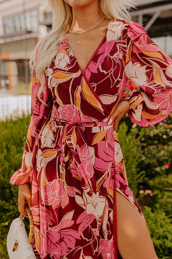 Vineyard Chic Wrap Maxi Dress Image - 3