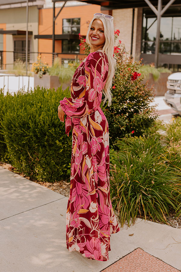 Vineyard Chic Wrap Maxi Dress Image - 5