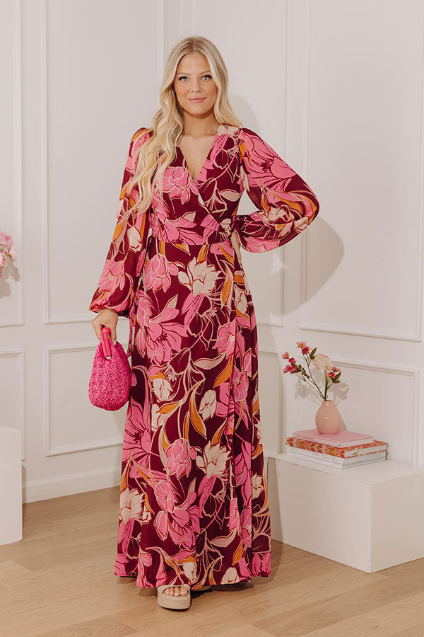 Vineyard Chic Wrap Maxi Dress Image - 1