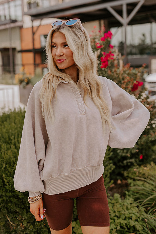 Simply Cozy Vintage Wash Sweatshirt in Birch Image - 1