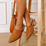 The Emilia Woven Leather Mule in Brown Image 1