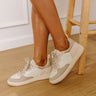 The Sadie Faux Leather Sneaker in Light Pink Image - 1