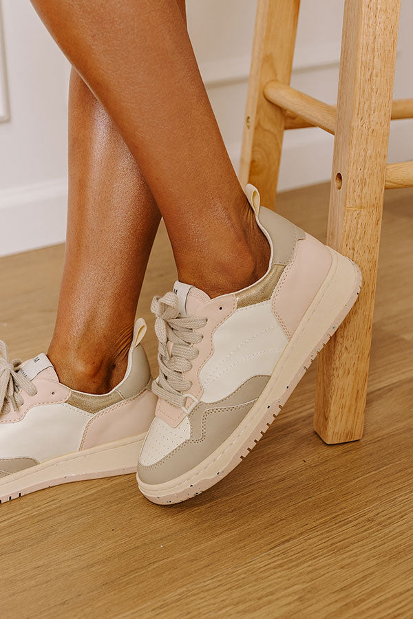 The Sadie Faux Leather Sneaker in Light Pink Image - 2