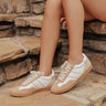 The Zoey Faux Leather Sneaker in Camel Image - 1