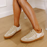 The Zoey Faux Suede Sneaker in Stone Image - 1