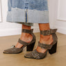 The Charlotte Faux Leather Heel in Dark Grey Image - 1