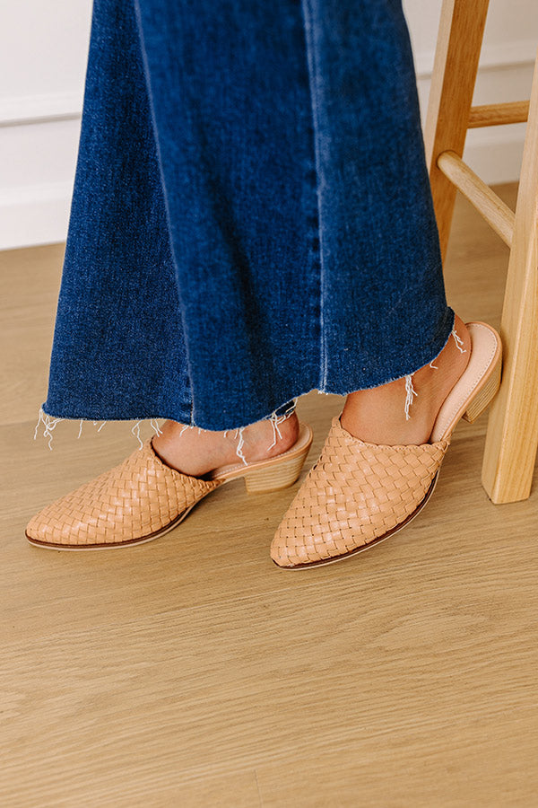 The Emilia Woven Leather Mule in Natural Image - 3