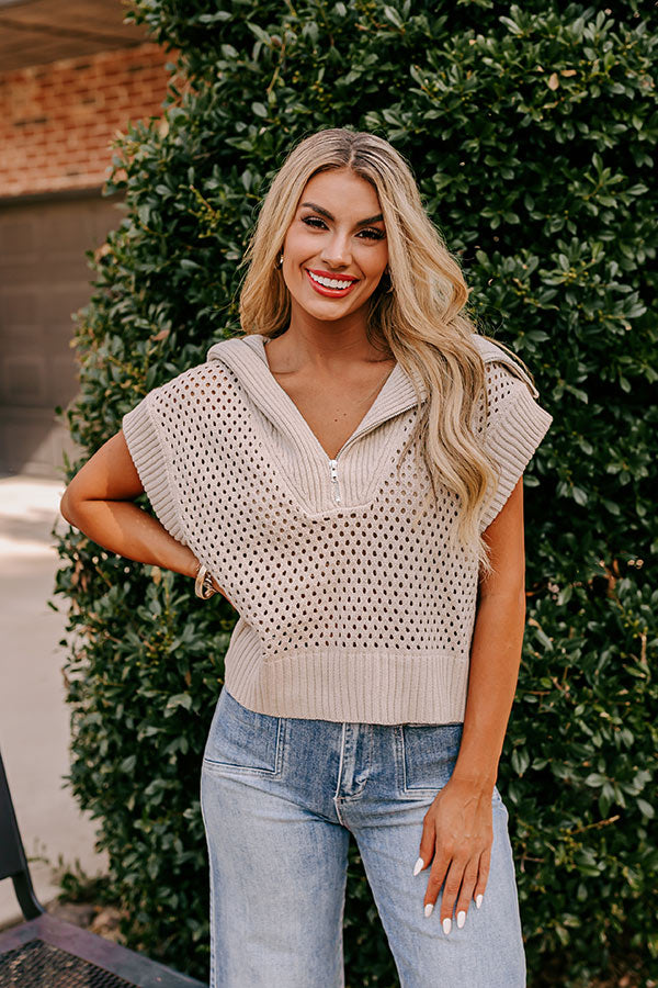 Cozy Lifestyle Knit Top in Oatmeal Image - 3
