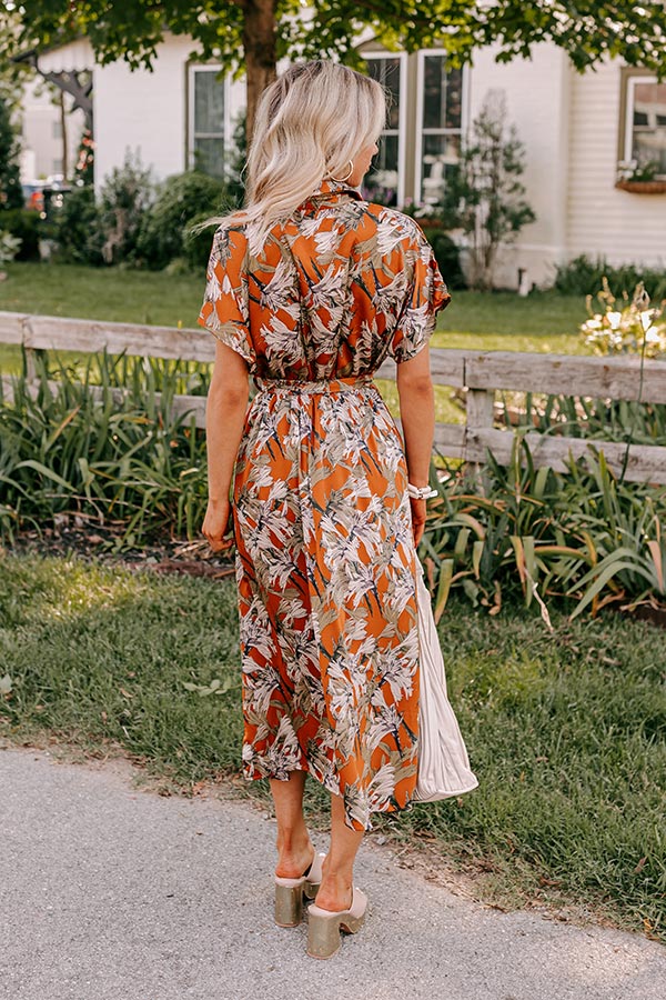 Vineyard Charm Satin Midi in Copper Image - 4
