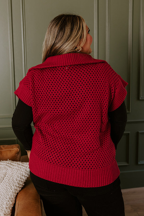 Cozy Lifestyle Knit Top in Red Curves Image - 5