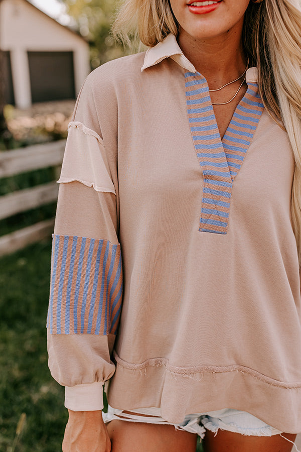 Holding Hands Sweatshirt in Warm Taupe Image - 2